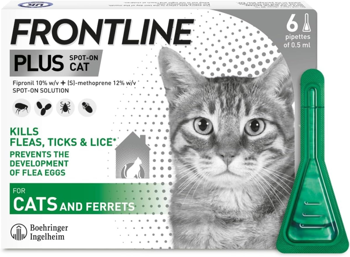 Flea & Tick Treatment for Cats and Ferrets - 6 Pipettes