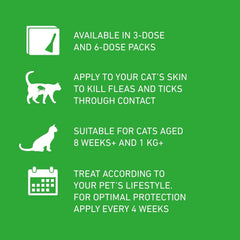 Flea & Tick Treatment for Cats and Ferrets - 6 Pipettes